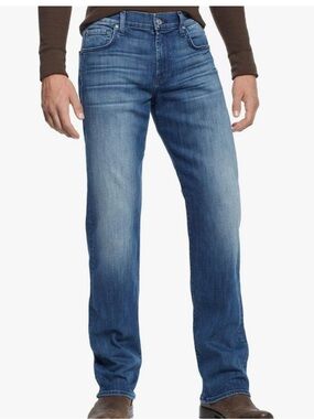 7 For All Mankind Carsen Jeans Mens 38x28 Blue Relaxed Straight Stretch Denim